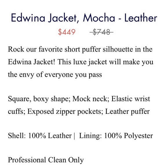 LIKE NEW! WALTER BAKER Edwina Jacket. 100% Lambskin Leather. Retails $750 - Picture 8 of 16